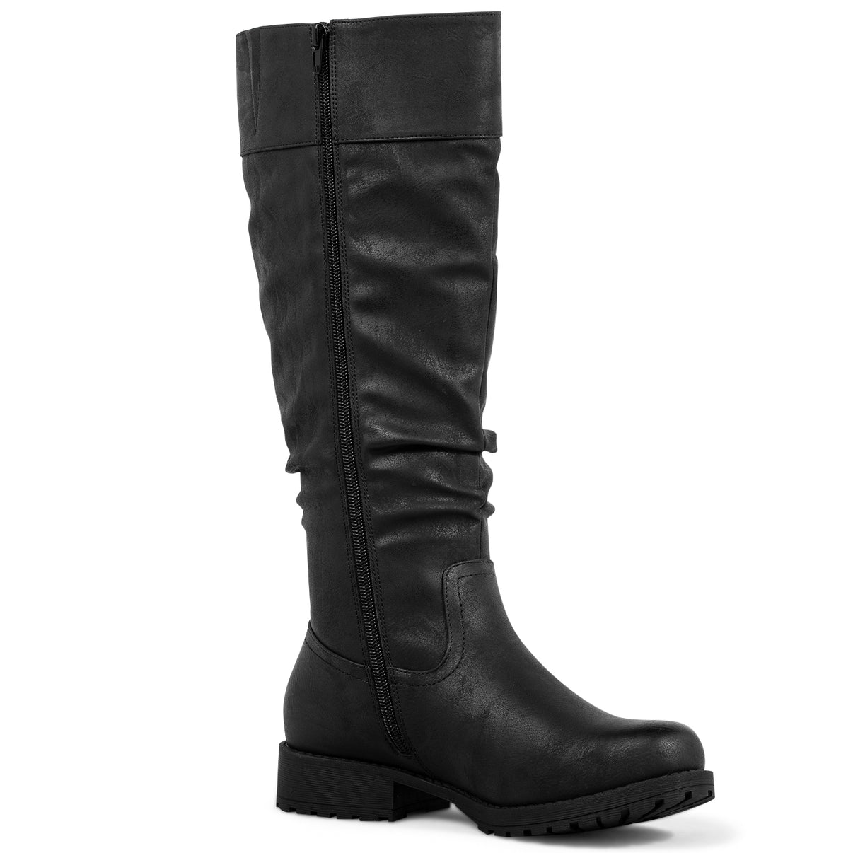 SheSole Women's Knee High Boots Wide Calf – Stretchy Tall Riding Boots with Side Zipper, Round Toe & Chunky Low Heel – Stylish & Comfortable SheSole - SheSole