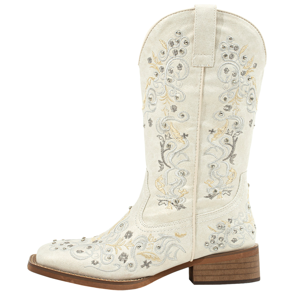 SheSole Womens Western Cowgirl Boots Fashion Rhinestone Square Toe Ladies Cowboy Boots Mid Calf - SheSole