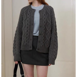 SHESOLE Women's autumn and winter retro twist sweater coat - SheSole