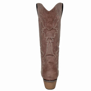 Womens Cowgirl Cowboy Boots Wide Calf Snip Toe Brown - SheSole