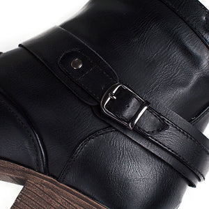 SheSole Womens Western Ankle Boots With Buckles - SheSole