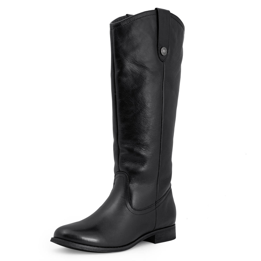 Womens Black Knee High Boots - SheSole