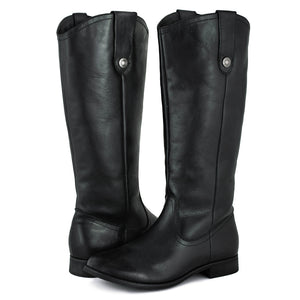 Womens Black Knee High Boots - SheSole
