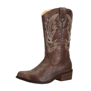 SheSole Pointed Toe Womens Cowboy Boots Brown - SheSole