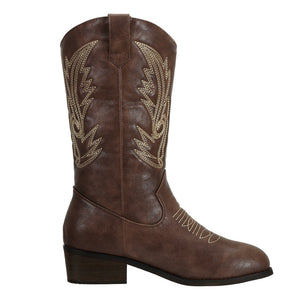 Womens Cowboy Boots Round Toe - SheSole