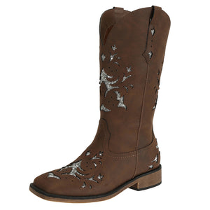 Womens Western Fashion Square Toe Cowboy Boots - SheSole