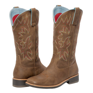 SheSole Womens Square Toe Cowgirl Westen Boots - SheSole