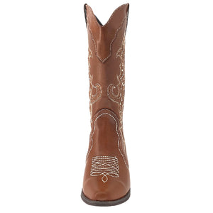 SheSole Womens Wide Calf Cowboy Cowgirls Boots Tan - SheSole