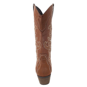 SheSole Womens Wide Calf Cowboy Cowgirls Boots Tan - SheSole