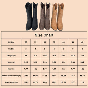 Womens Cowgirl Cowboy Boots Wide Calf Snip Toe Black - SheSole